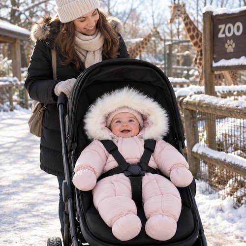 COMBINAISON SKI BEBE | Nordic Little™ rose zoo Bébé Logis