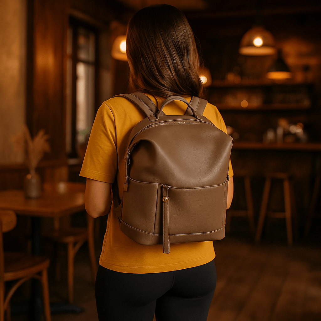 sac à dos à langer cuir pratique - Bébé Logis