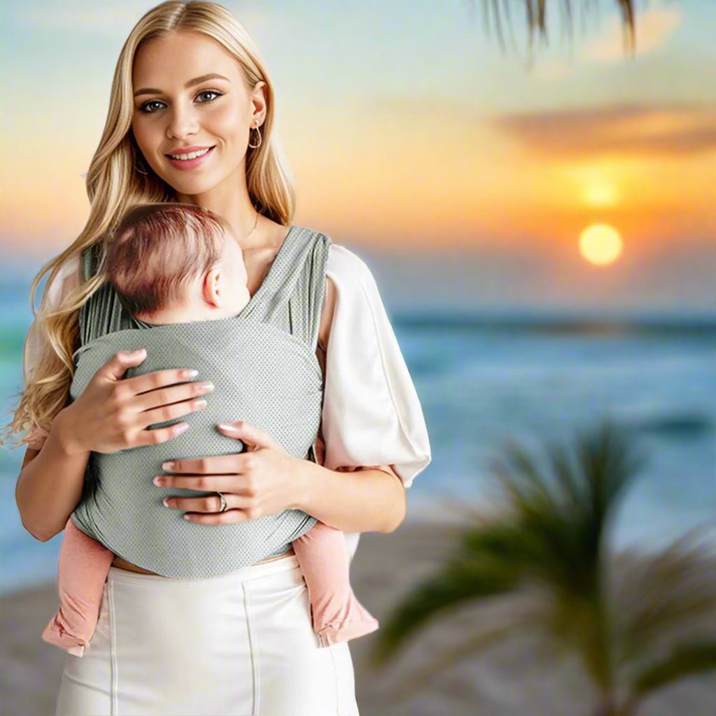 bebe porte en echarpe voyage gris - Bébé Logis