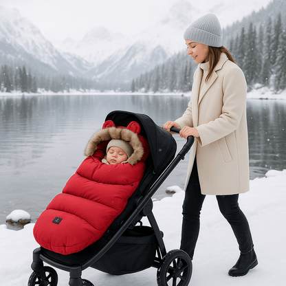 chancelière bébé cocon hivernal rouge - Bébé Logis