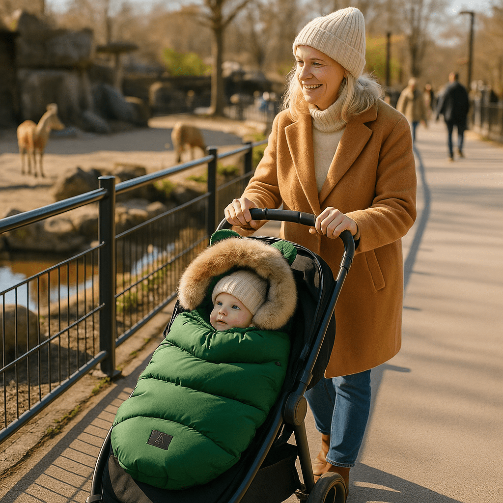 chancelière bébé cocon hivernal vert - Bébé Logis