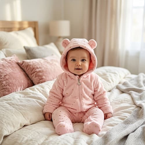COMBINAISON BEBE FILLE | Petit Lapin Rose™ confort et chaleur Bébé Logis