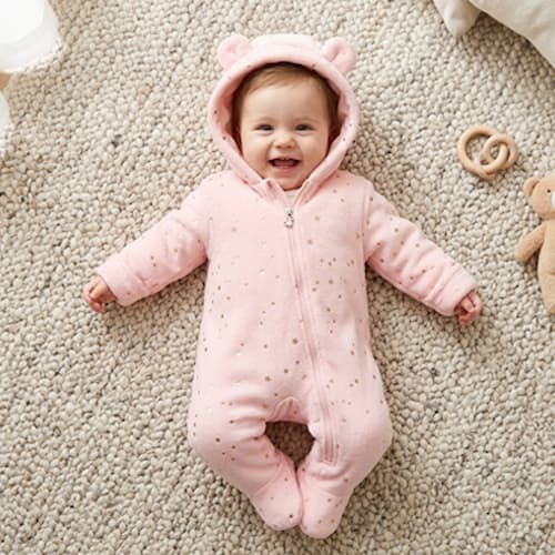 COMBINAISON BEBE FILLE | Petit Lapin Rose™ étoiles Bébé Logis
