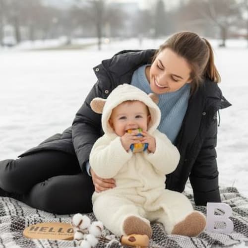 COMBINAISON HIVER POUR BEBE | Mini Ourson™ chaleur blanc Bébé Logis