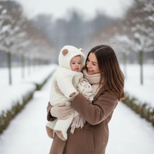 COMBINAISON HIVER POUR BEBE | Mini Ourson™ froid blanc Bébé Logis