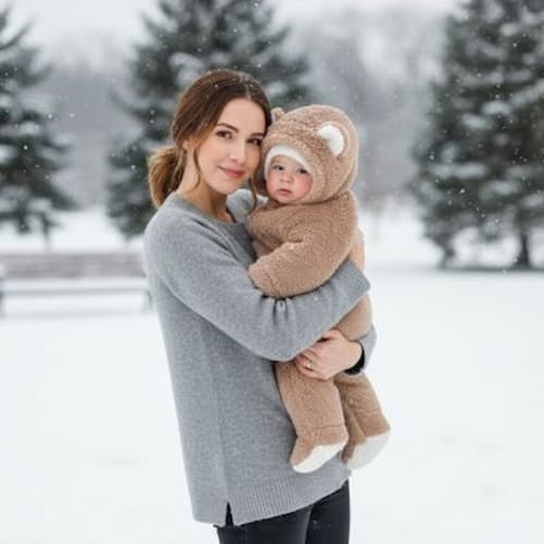 COMBINAISON HIVER POUR BEBE | Mini Ourson™ marron Bébé Logis
