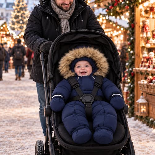 COMBINAISON SKI BEBE | Nordic Little™ bleu noël Bébé Logis