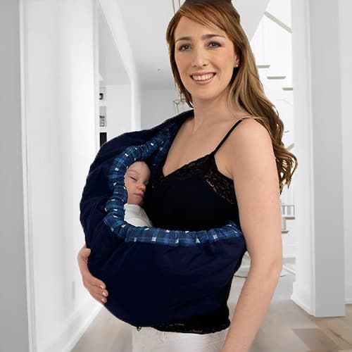 ECHARPE DE PORTAGE | BabySleep™ carreaux bleu Bébé Logis