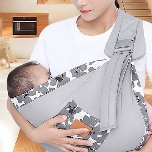 ECHARPE DE PORTAGE BEBE | BabyCuddle™ gris clair Bébé Logis
