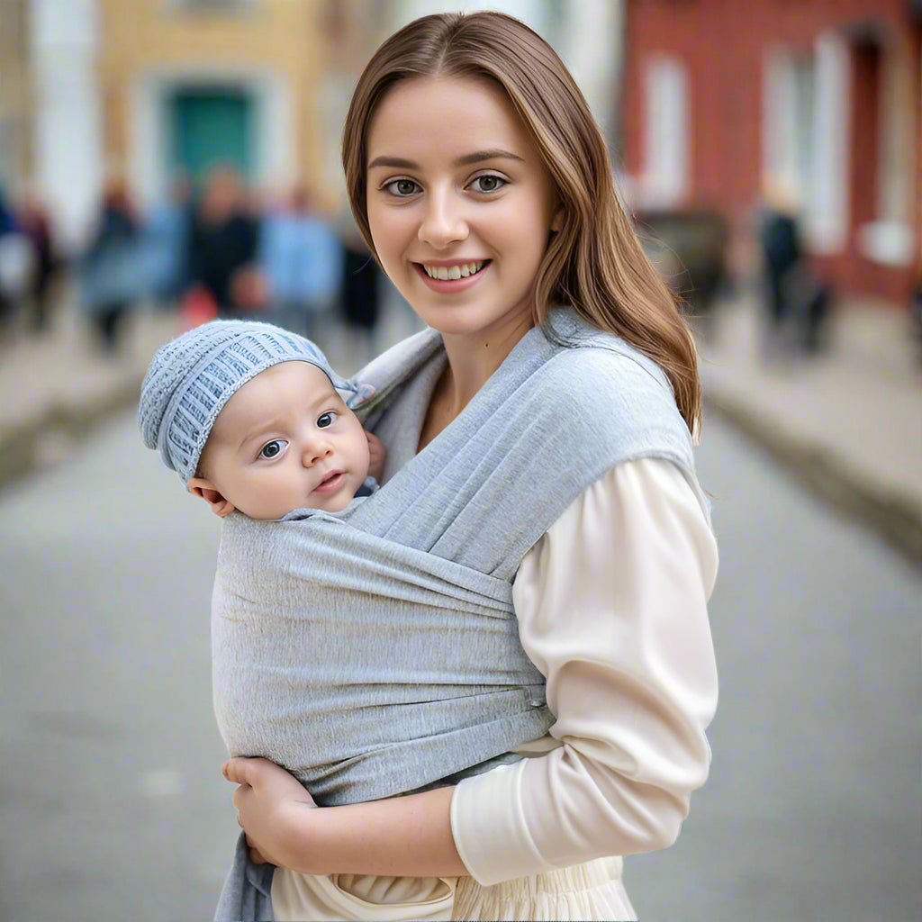 echarpe de portage bebe universelle gris - Bébé Logis