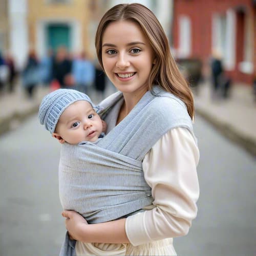 ECHARPE DE PORTAGE BEBE | Universelle grise Bébé Logis