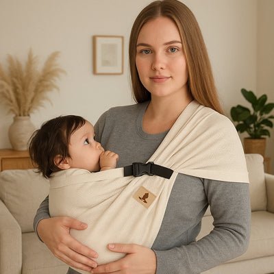 echarpe de portage ergonomique babytravel beige - Bébé Logis