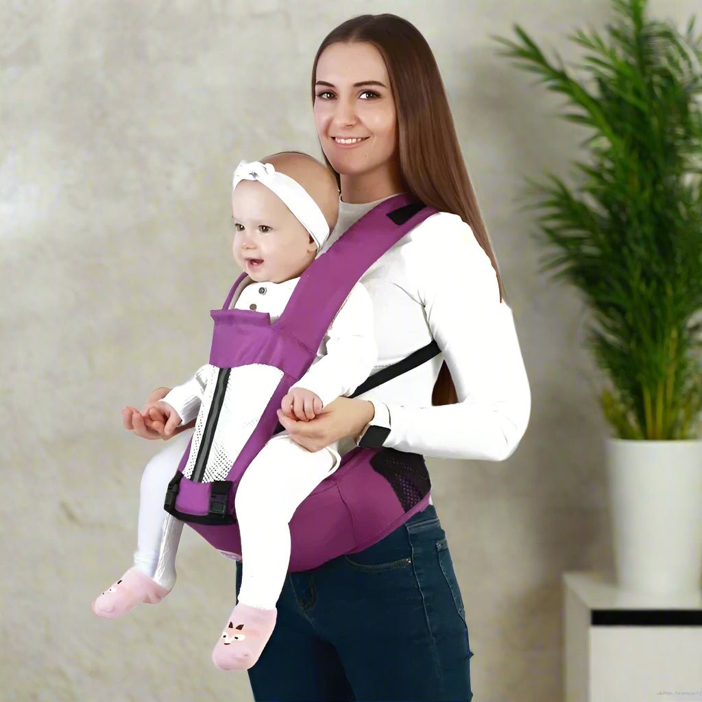 porte-bébé physiologique multi-positions violet - Bébé Logis