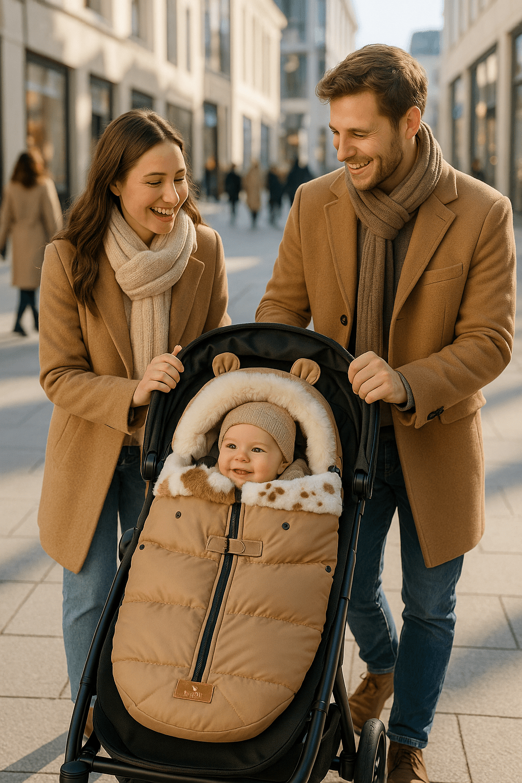 poussette chancelière nouveau né marron clair - Bébé Logis