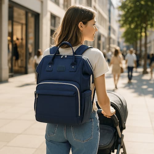 SAC À LANGER À DOS | Multifonction bleu marine Bébé Logis