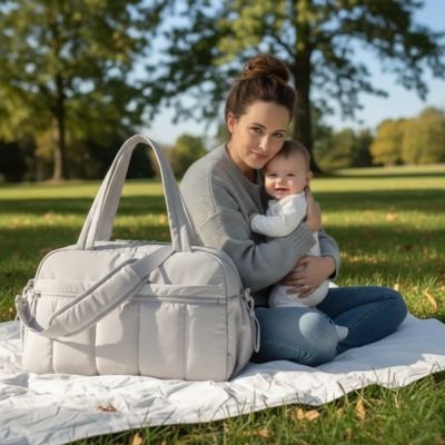 sac a langer BabyTravel gris - Bébé Logis