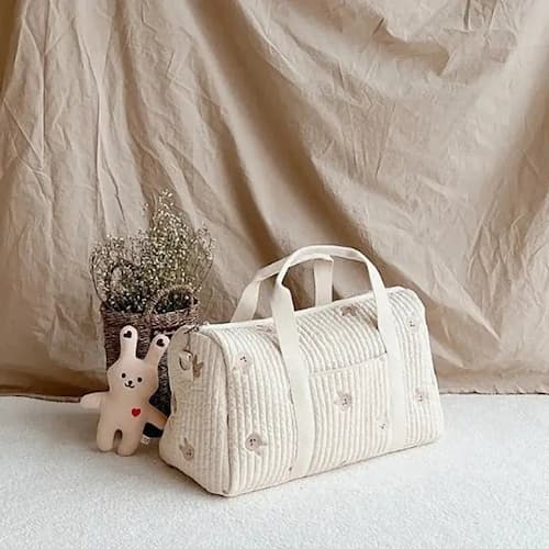 SAC A LANGER BEBE | Brodé lapins Bébé Logis