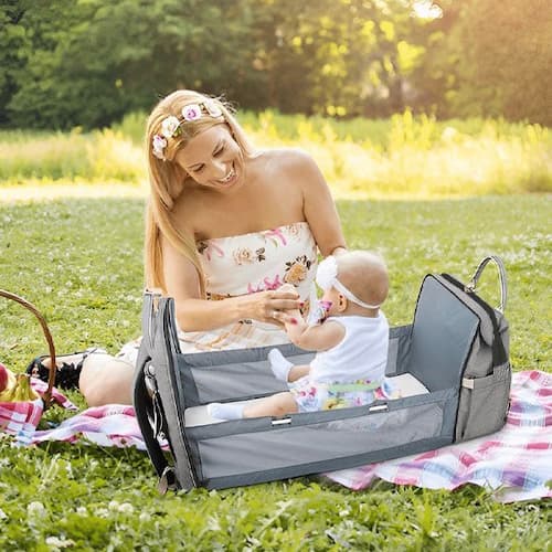 SAC À LANGER | Lit portable gris clair Bébé Logis