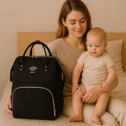 SAC A LANGER MULTIFONCTION | BabyChic™ noir Bébé Logis