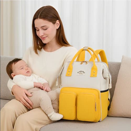SAC A LANGER MULTIFONCTION | BabyOrganize™ jaune blanc Bébé Logis