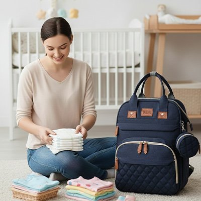 Sac à Langer | NidNomade™ bleu marine - Bébé Logis
