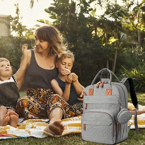 SAC À LANGER SAC À DOS | Essentiel gris clair Bébé Logis
