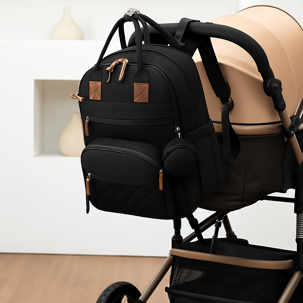 sac à langer sac à dos essentiel noir - Bébé Logis