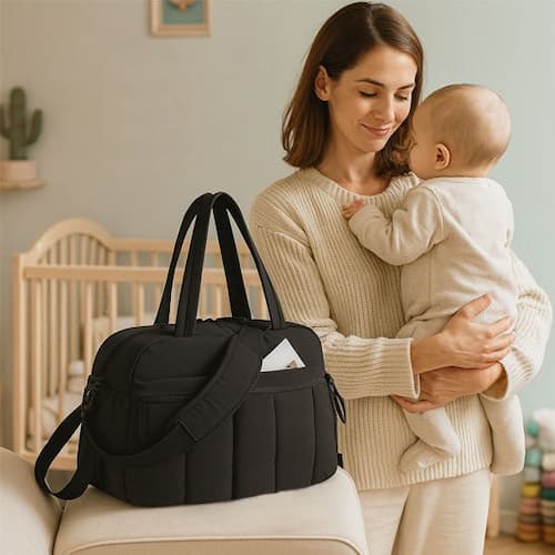 SAC A LANGER SPACIEUX | BabyEssentials™ noir Bébé Logis