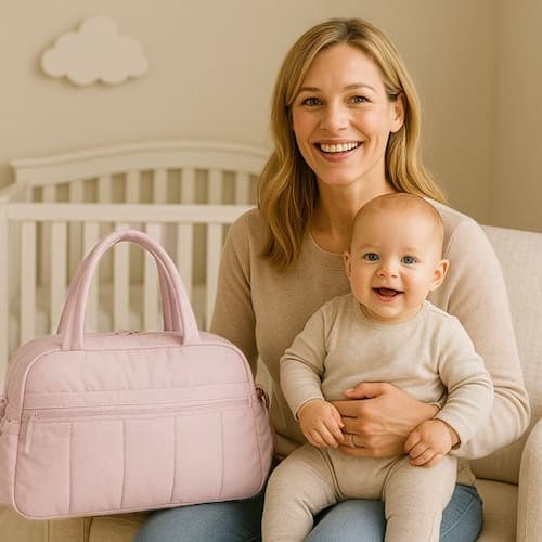 SAC A LANGER SPACIEUX | BabyEssentials™ rose Bébé Logis
